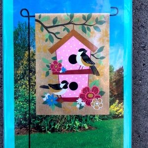 Birds & Birdhouse Spring Summer flag banner